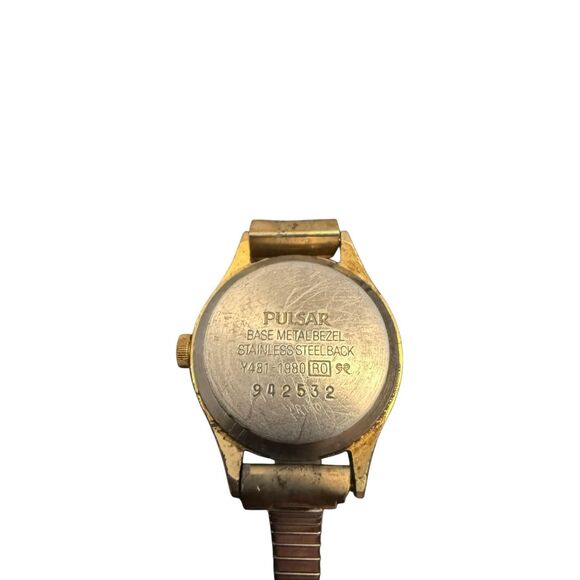 Vintage Pulsar Watch Women Gold Tone Y481-1980 Untested AS IS - Picture 3 of 3